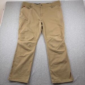 Brunt Workwear Mens Tan Canvas Articulated Knee Work Pants 46x32 Stretch Cotton